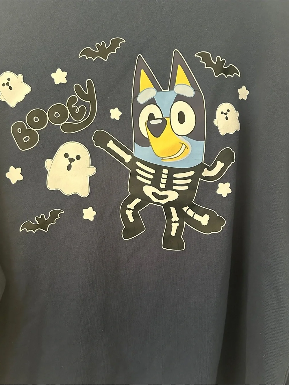 Size XL Bluey “Booey” Navy Blue Graphic Crewneck Sweatshirt